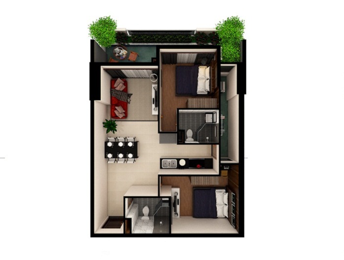 Layout thiết kế căn hộ 
